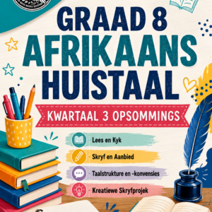 Graad 8 Afrikaans HT – Kwartaal 3 Opsommings