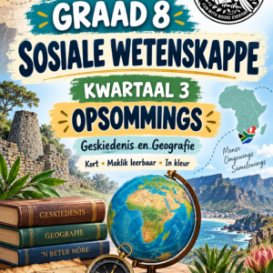 Graad 8 SW Geskiedenis & Geografie – Kwartaal 3 Opsommings