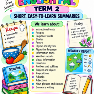 Grade 6 English FAL – Term 2 Summaries