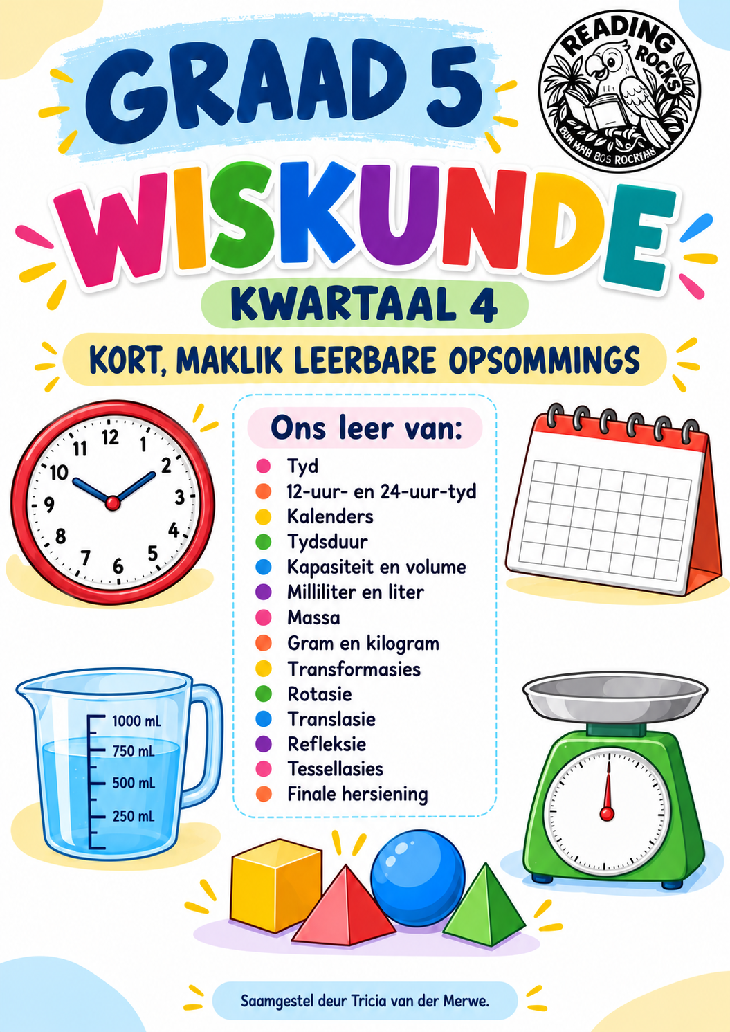 Graad 5 Wiskunde – Kwartaal 4 Opsommings