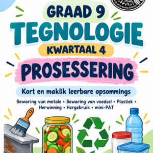 Graad 9 Tegnologie – Kwartaal 4 Opsommings