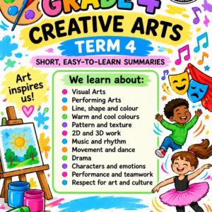 Grade 4 Creative Arts – Term 4 Summaries